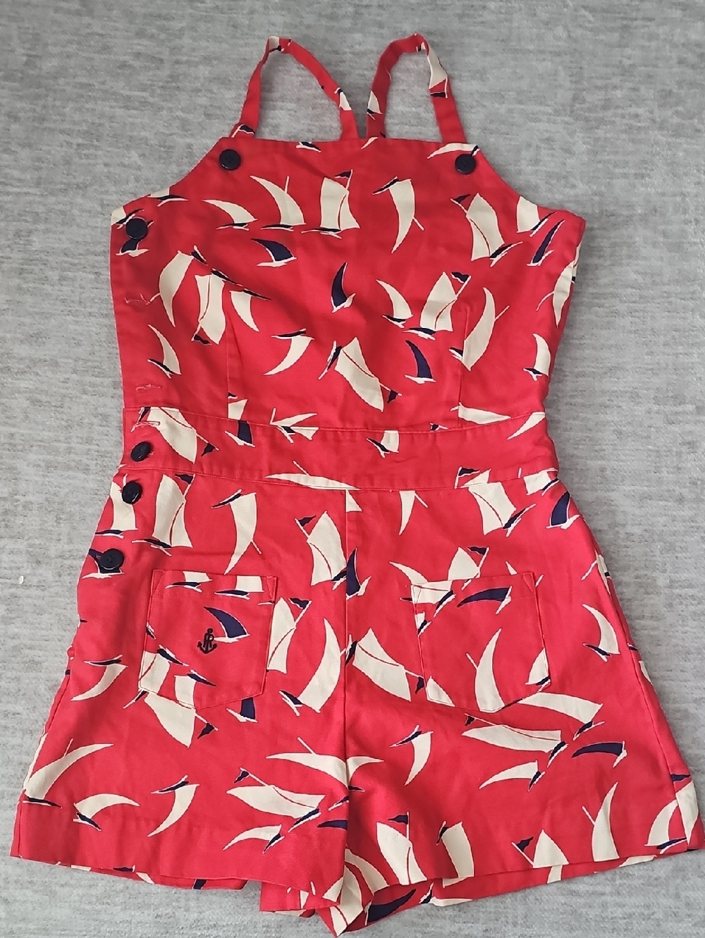Polo by Ralph Lauren Red Sailboat Print Romper